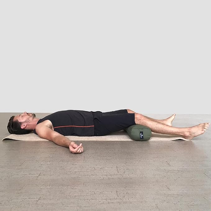 Hugger Mugger Junior Yoga Bolster - Narrower Profile, Very Firm, Great for Smaller Yogis, Heart-Opening poses or Under the Knees, Handmade in USA