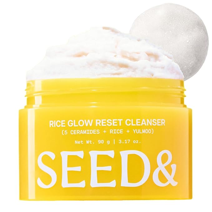 Dr.Eve Seedlab Seed& Rice Glow Reset Cleanser - Korean Rice Face Wash for Exfoliating, Deep Cleansing&Pore Care - Gentle Daily Facial Cleanser - Dermatologist Tested K-Beauty Skincare