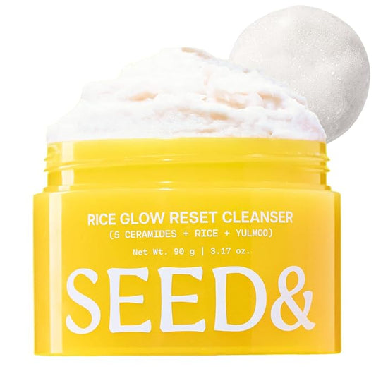 Dr.Eve Seedlab Seed& Rice Glow Reset Cleanser - Korean Rice Face Wash for Exfoliating, Deep Cleansing&Pore Care - Gentle Daily Facial Cleanser - Dermatologist Tested K-Beauty Skincare