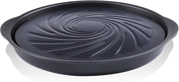 TECHEF - TRUE GRILL PAN - Stovetop Nonstick Indoor/Outdoor Smokeless BBQ Grill Set, including a Grill Plate and Alumium Drip Tray (Dome)