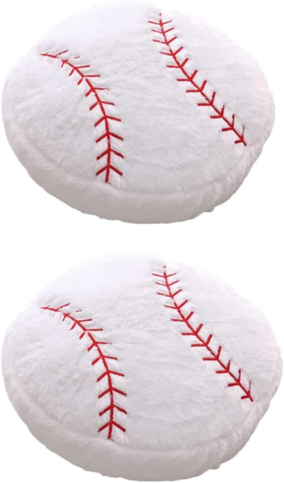 JPORSHU 2PCS Baseball Plush Pillow，White Baseball Pillow Soft Fluffy Football Stuffed Plushies Toy ，Toys Gift for Kids Boy Girls Children Room Decoration