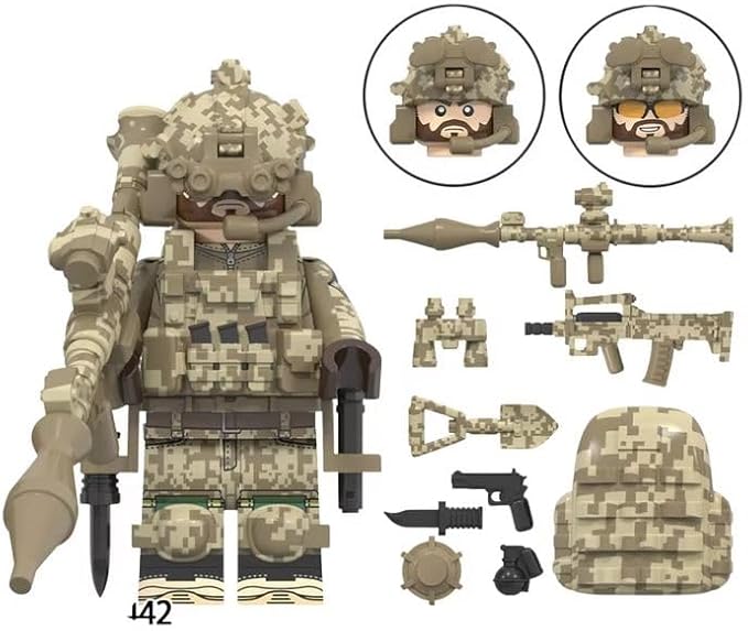 Minifigure 8 PCS Bulk Action Figure Featuring U.S. Special Forces Minifigures with Accessories, Great Stocking Stuffer or Boys Girls Gift for Christmas Stockings and Birthdays.