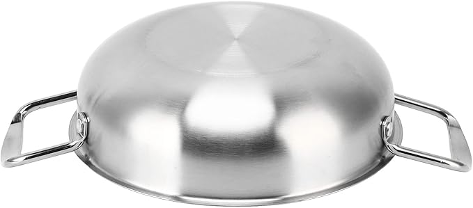 Korean Ramen Pot, 8.7 inch Stainless Steel Ramen Cooking Pot for Stove Top and Induction Cooktops, Lightweight Saucepan with Double Handles for Soup Noodle Pasta (22cm)