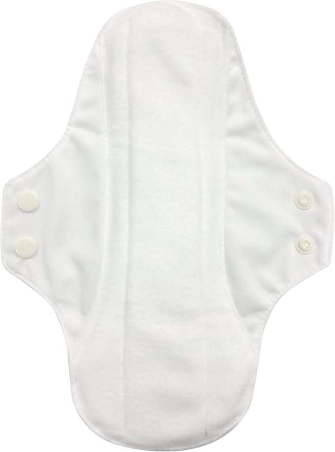 Charlie Banana - Reusable Feminine Pads Super 3 Pack with Pouch | Washable Menstrual Pads for Heavy Absorbency | White
