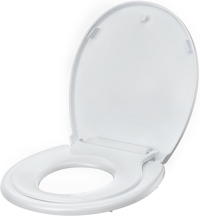 Garvee Toilet Seats with Toddler Seat, Round Toilet Seat Cover with Quick-Release Hinges, PP Soft Close Lid, Toddler Toilet Cover for Kids Potty Training, Soft Close Design for Family Use
