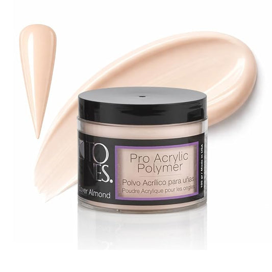 TONES Nail Extension Acrylic Powder – Cover Almond (Soft Nude Beige) | Long-Lasting Bubble-Free Polymer | Professional Salon & Home Carving & 3D Nail Art | USA Made (3.5 oz)