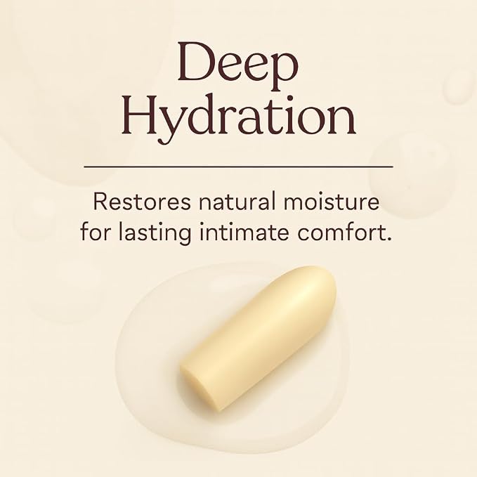 Vaginal Moisturizer Suppositories | Hydration Formula with Hyaluronic Acid, Squalene, Vitamin E, Cocoa Butter & Coconut Oil | Rapid Relief for Dryness & Hormone-free Intimate Comfort | All-Natural