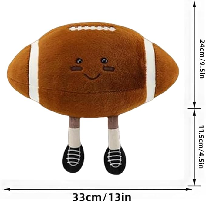 11inch Football Plush Toys,Rugby Stuffed Sports Balls Toy,with feet Creative Soccer Doll,Cute Fun Soft Plush Ball,Plush Stuffed Spherical Soft Toys Sports Throw Pillow Cushion Kids Gift (Rugby)