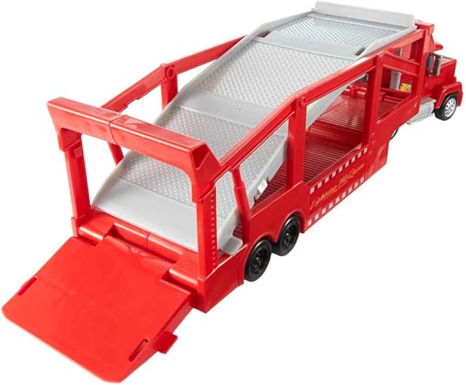 Mattel Disney and Pixar Cars Mack Hauler, 13-inch Toy Transporter Truck with Ramp & Carry Storage for 12 Vehicles, Gift for Kids Ages 4 Years Old & Up