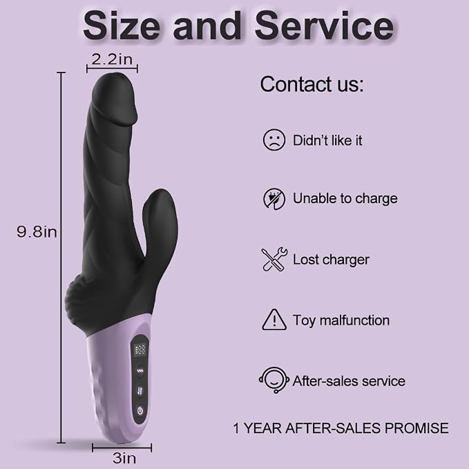 Thrusting Dildo Rabbit Vibrators G Spot Clit Vibrator, 9 Thrust & Vibrate