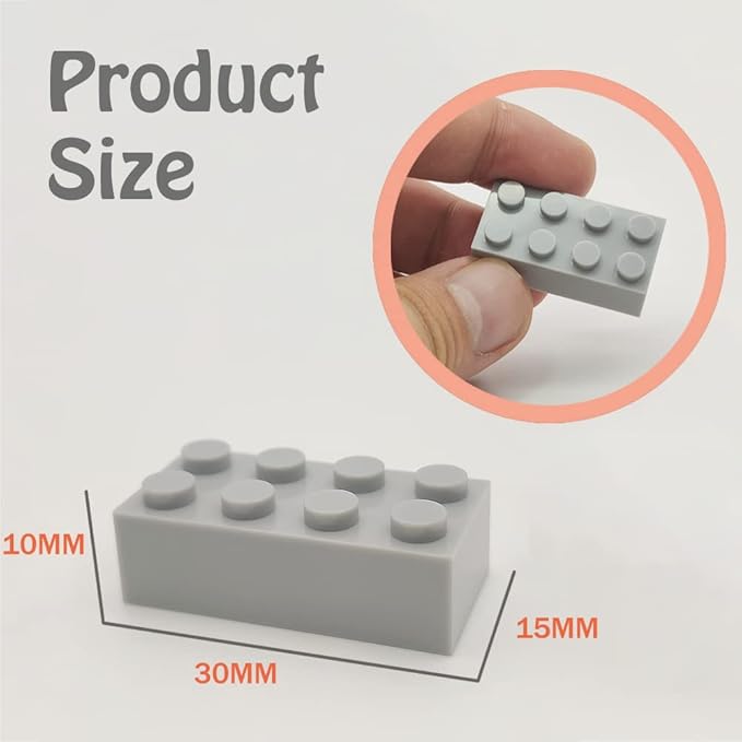 200 Piece Classic Building Bricks, 2x4 Building Blocks STEM Creative Build Toys, 100% Compatible with All Major Brands, MOC Bulk Bricks DIY Play Set for Kids Age 6+(Light Grey)