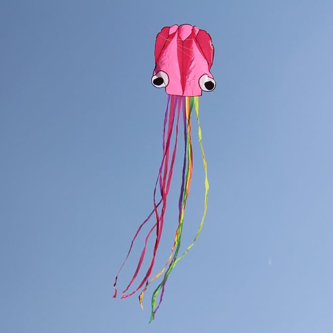 Hengda Kite Soft Octopus Kite Series, Beautiful Kite with Long Colorful Tail for Kids and Adults, Easy to Fly Beach Kites, Excellent Outdoor Games and Activity Toys, Suitable for Beginners.
