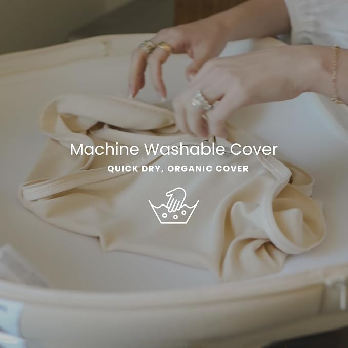 Snuggle Me® Baby Lounger Curve (0-6 Months) - Premium Organic Cotton with Foam Core, Machine-Washable Cover, Buttery-Soft & Breathable Infant Lounger with Travel Bag (30 in x 20 in x 1.9 in)