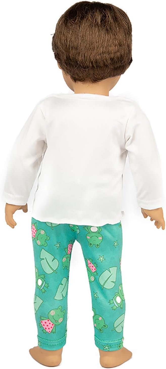Ecore Fun 2 Sets 16-18 Inch Doll Clothes Pajamas Outfits for 18 Inch Girl Doll - 2 Pcs Tops + 2 Pcs Pants