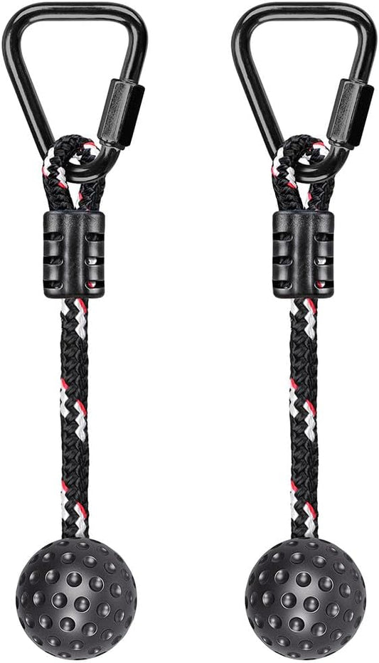 2 Pack Ninja Monkey Bars with Grip Ball 250LB Capacity Obstacle Course Bars with Safety Carabiners Trapeze Swing Bar for Slackline Ropes Swing Set Bars for Kids & Teens Ninja Line, Backyard ( Black )