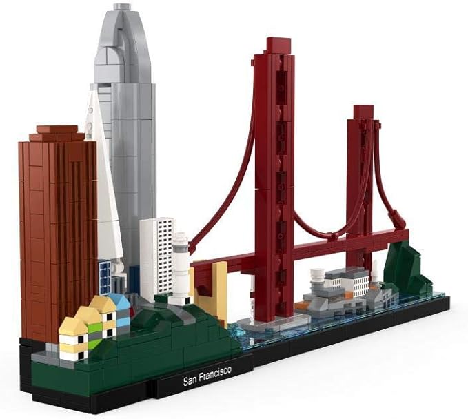 LEGO Architecture Skyline Collection 21043 San Francisco Building Kit Includes Alcatraz Model, Golden Gate Bridge and Other San Francisco Architectural Landmarks (565 Pieces)