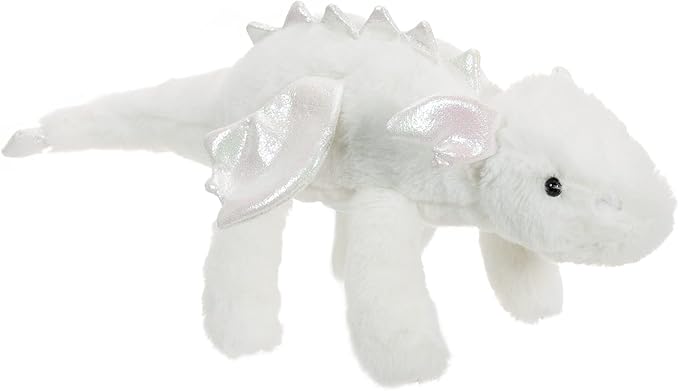 Apricot Lamb Lying Dragon Plush Stuffed Animals for Kids, Soft Cute Plush Toys for Baby Girl and Boy, Large Fluffy Lying Dragon White