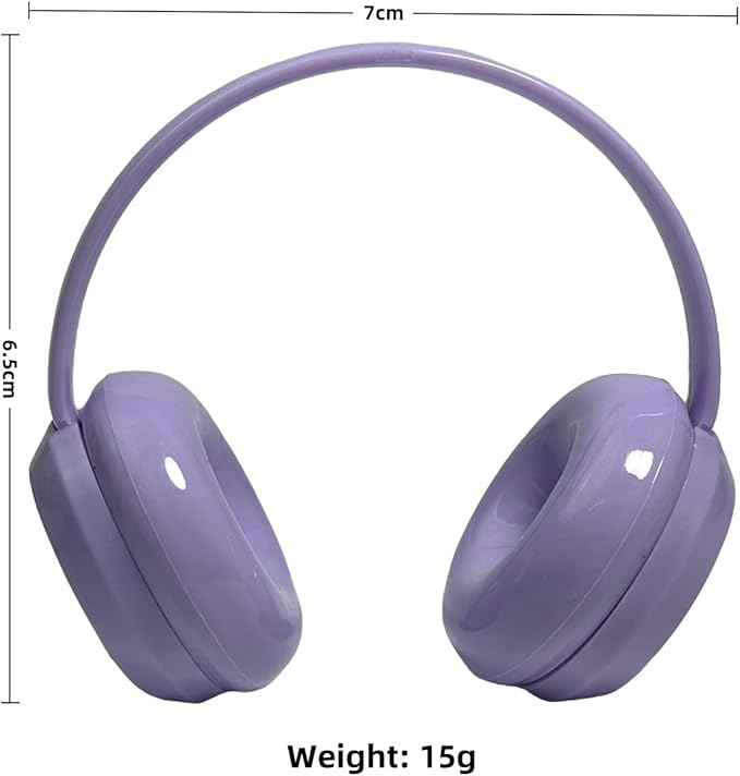 3pcs Doll Accessories Set for 17cm Doll Included Headphones, Canvas Shoes and Mini Gradient-Lens Glasses, Trendy Dress Up Accessories for 6.7 Inches 1st/2nd/3rd Gen Figures (Headphone Set - Purple)