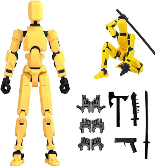 Titan 13 Action Figure,2025 New Lucky Robot 13 Action Figures,3D Printed Action Figure,Dummy Robot 13 Action Figures Desktop Decorations Game Gifts (Yellow,1pc)