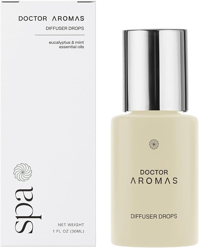 Doctor Aromas Premium Therapeutic Essential Oils Fragrance Scents Bottles Refills – Organic Aroma, Safe for Diffusers, Aromatherapy – Eucalyptus & Mint Leaves – 1 OZ (Spa, Pack of 1)