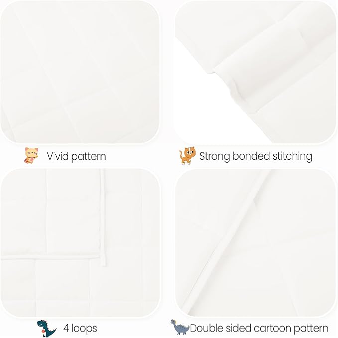 Weighted Blanket - 3 lbs White Heavy Blanket - Small Size Breathable Lap Blanket(36"x48", 3 lbs)