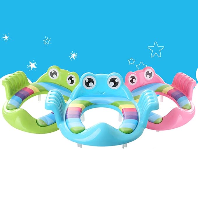 Children's Toilet Children Auxiliary Toilet Seat Baby Potty Trainer Non Slip Toilet Training Seat Travel Potty Seat for Boys and Girls (Blue)