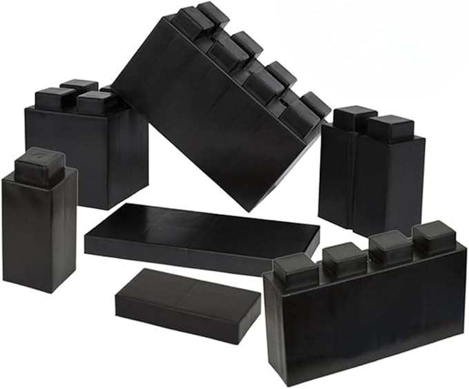 EverBlock Single Color Combo Pack | Giant Building Blocks | Easy to Connect & Reuse | Indoor & Outdoor Use | Build Displays & Structures | Black