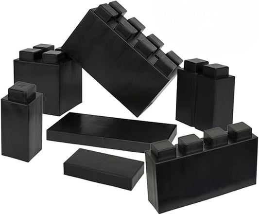 EverBlock Single Color Combo Pack | Giant Building Blocks | Easy to Connect & Reuse | Indoor & Outdoor Use | Build Displays & Structures | Black