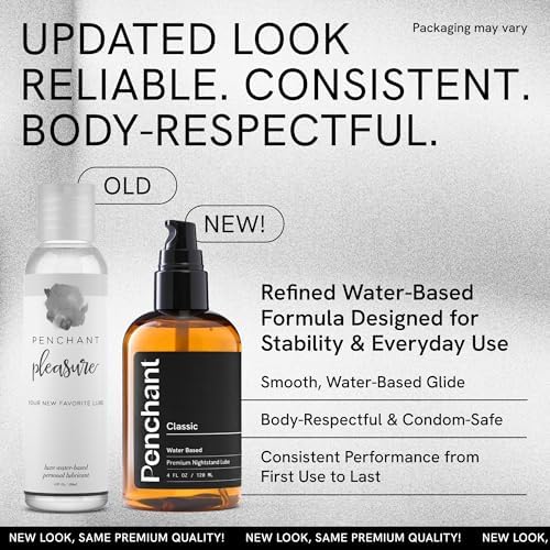Penchant Classic Water-Based Personal Lubricant for Women and Men – Smooth Clean-Rinsing Personal Lube for Everyday Use - Unscented, Condom Compatible Lube for Sex - Made in USA (12 fl oz)