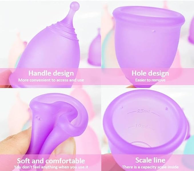 Daily Care Reusable Menstrual Cup for Women – Soft Silicone, Leak-Proof & Comfortable Period Cup with Storage Bag, Eco-Friendly Feminine Care