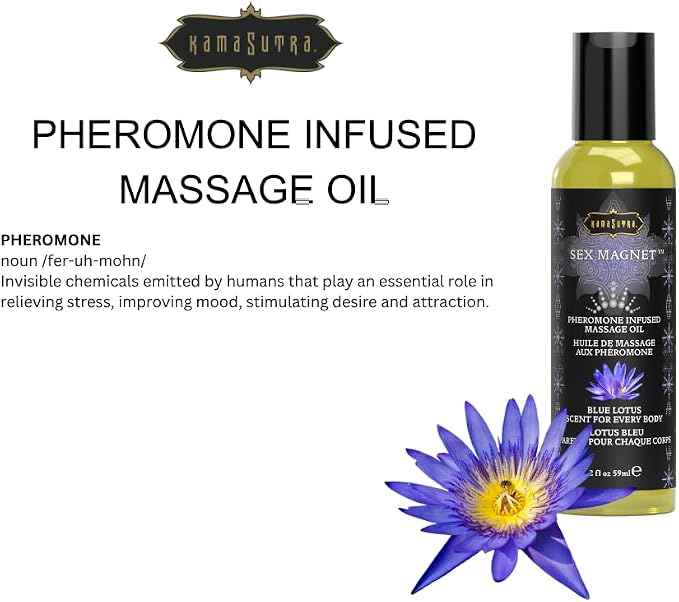 KAMA SUTRA Sex Magnet Pheromone Massage Oil Blue Lotus- 2 Fl Oz Blue Lotus Massage Oil