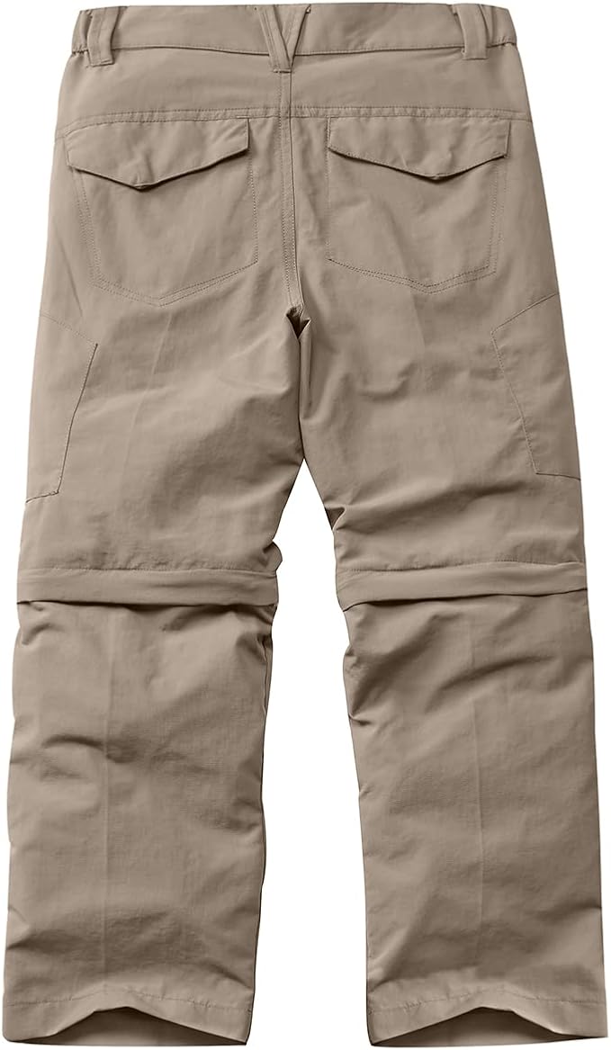 linlon Kids' Cargo Pants, Boy's Casual Outdoor Quick Dry Waterproof Hiking Climbing Convertible Trousers #9016