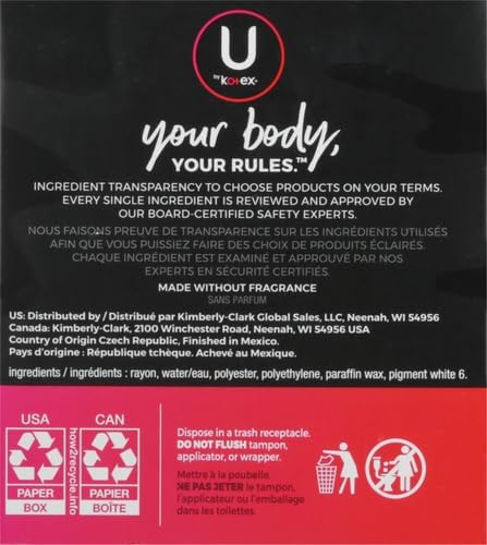 U by Kotex Tampons, Click Compact, Super Plus Absorbency, Unscented, 45 Count (Pack of 4)