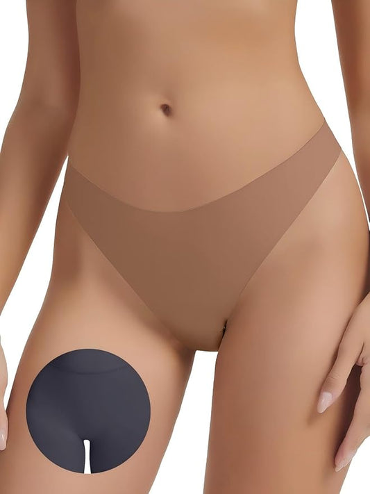 Seamless Camel Toe Thongs for Women Invisible Thong Panty Liners No Show Camel toe G-Strings Workout Underwear