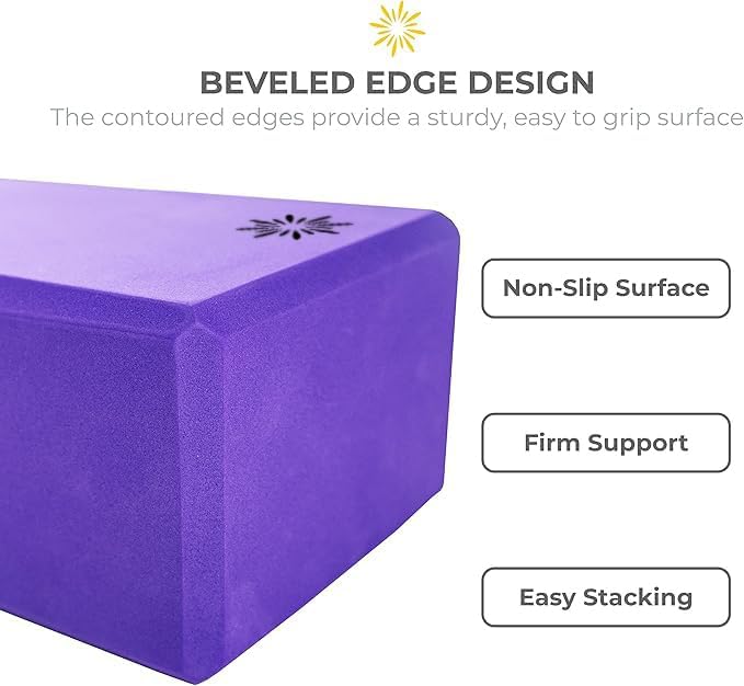 4" Yoga Block, 10 Pack Bulk EVA Foam Yoga Blocks, Firm and Supportive Yoga Brick, Balance Foam for Stretching, Pilates, and Workout, 4" x 6" x 9"
