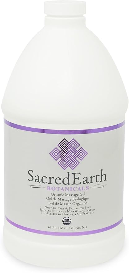 Organic Massage Gel (½ Gallon) – NEW Formula, Unscented, Nut Oil Free, Gluten Free, Vegan and USDA Certified Organic