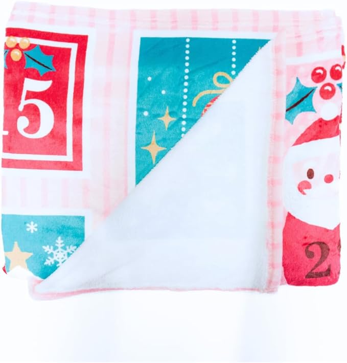 Franco Collectibles Sanrio Hello Kitty Holiday Christmas Advent Calendar Blanket, Super Soft Cozy Plush, 62 in x 90 in, (Officially Licensed Product)