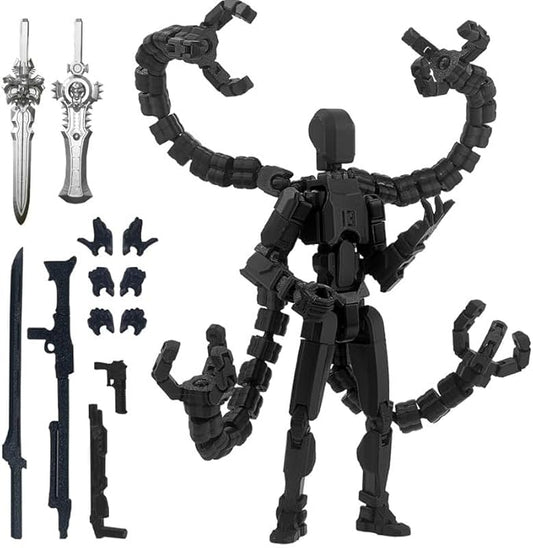 T13 Action Figure, Assembly Completed Action Figures,T 13 3D Printed Toys - The Premium Action Figures for Sci-Fi Enthusiasts,Four Claws Robot (Black, 5.2 Inch)