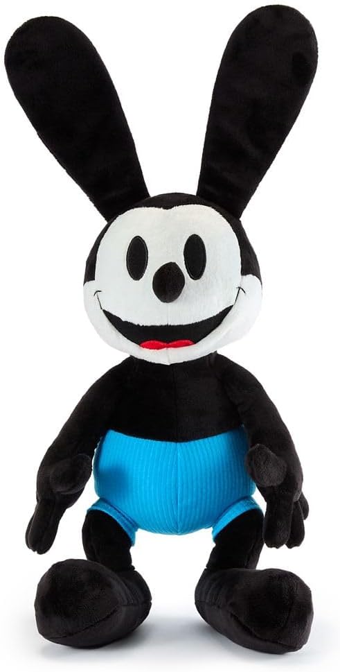 Disney Store Official Oswald The Lucky Rabbit Medium Soft Toy for Kids, Cuddly Character with Fuzzy Texture and Embroidered Details, Stiff Rabbit Ears, Disney Plushy Suitable for All Ages.