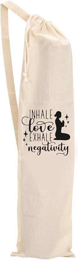 Mayatra's Organic Large Yoga Mat Tote Bag Cover -100% Cotton Lightweight,Washable Yoga Dust Bag With Adjustable Strap Unisex