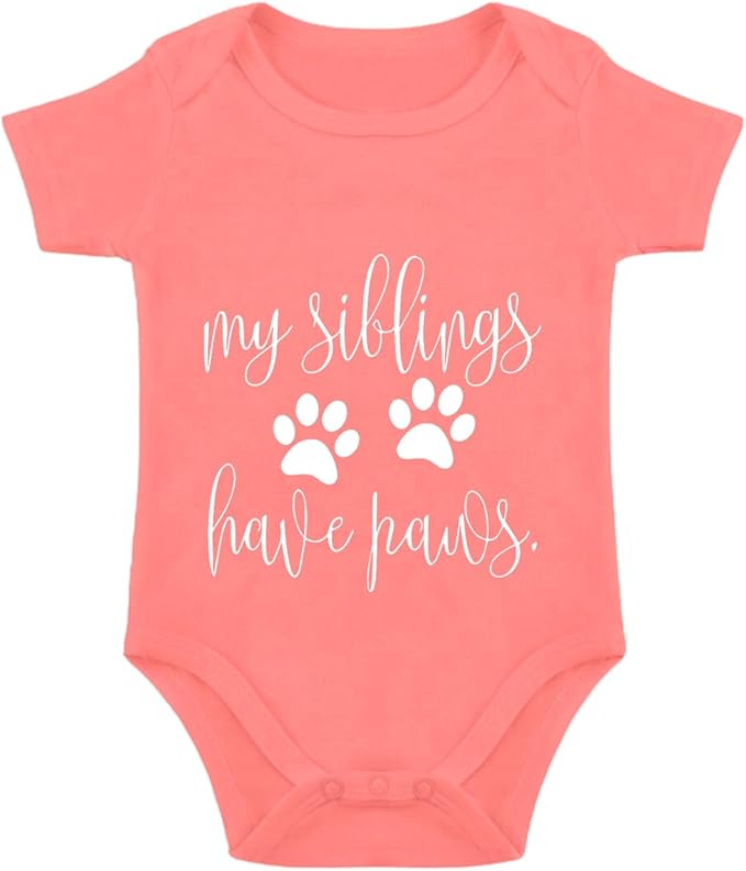 listery My Siblings Have Funny Paws Bodysuit Have Paws Baby Bodysuit Baby Paws Romper Dog Baby Bodysuit