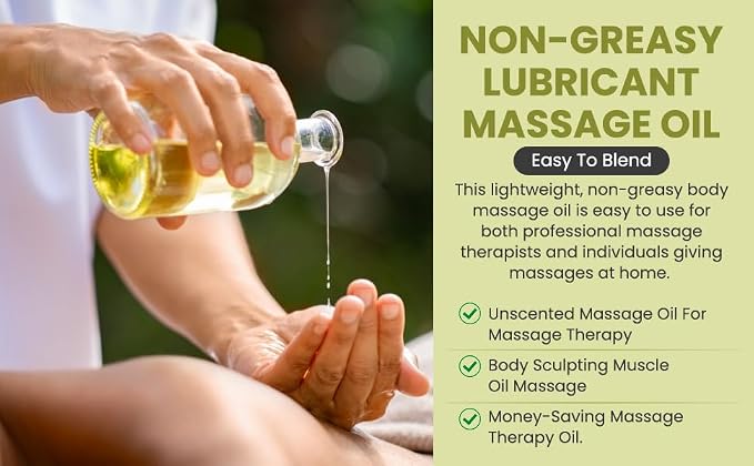 ‌TOA Hydrating Massage Oil - Natural Mineral Massage for Massage Therapy - Body Massage Oil Spa Massaging Oil for Professional Massage Therapists (2)