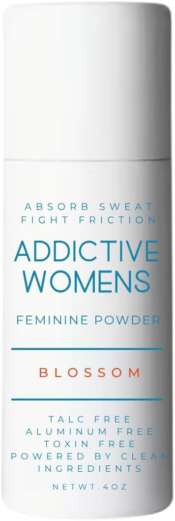 Addictive Womens Feminine Powder | Absorb Sweat | Fight Friction and Chaffing | Prevents Odor | Made from Natural Ingredients | Made in the USA (Blossom)