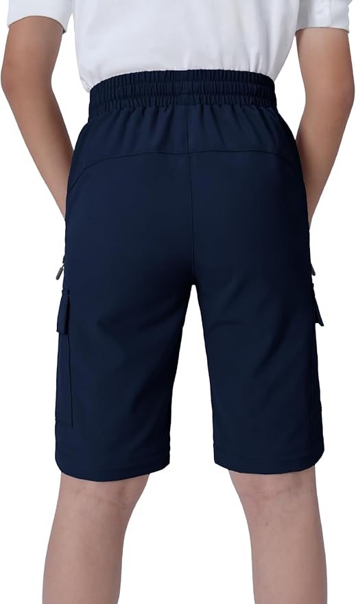 Boys Convertible Hiking Pants Kids Zip Off Scout Pants Youth Teen Boy Quick Dry Outdoor Fishing Waterproof Lightweight 4-18Y