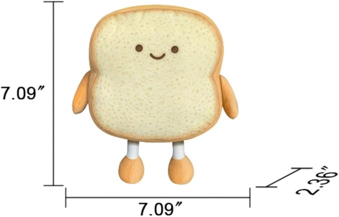 Toast Bread Pillow Funny Food Plush Toy Pillows Small Cute Stuffed Plush Sofa Pillow (Toast Bread,Golden)