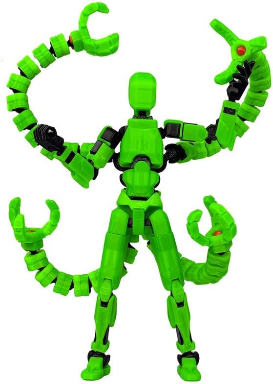 T13 Action Figure, Assembly Completed Dummy 13 Action Figures,T 13 3D Printed Toys - The Premium Action Figures for Sci-Fi Enthusiasts,Four Claws Robot (Green - Glows in The Dark, 7.2 Inch)