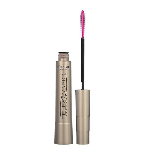 L’Oreal Paris Makeup Original Telescopic Mascara, Separating Mascara Volume and Length Formula, Washable, Black Brown, 0.27 Fl Oz., 1 Count