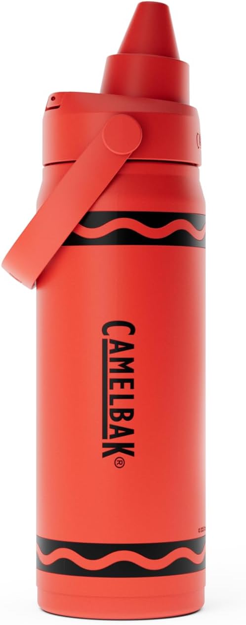 CamelBak Crayola Chug Insulated Stainless Steel Water Bottle, Limited Edition Lid, Cherry Red, 16oz