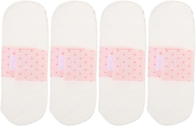 UPKOCH Reusable Cotton Menstrual Pads 4pcs Washable Cloth Panty Liners Soft Breathable 21cm Waterproof Protection for Pregnancy Postpartum Feminine Care