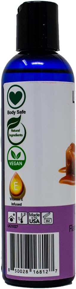 Lick Caramel Flavored Massage Oil – Warm Dessert Edible Massage Oil with Vitamin E, Smooth Body-Safe Texture for Intimate Couples Massage & Relaxation, 4 oz